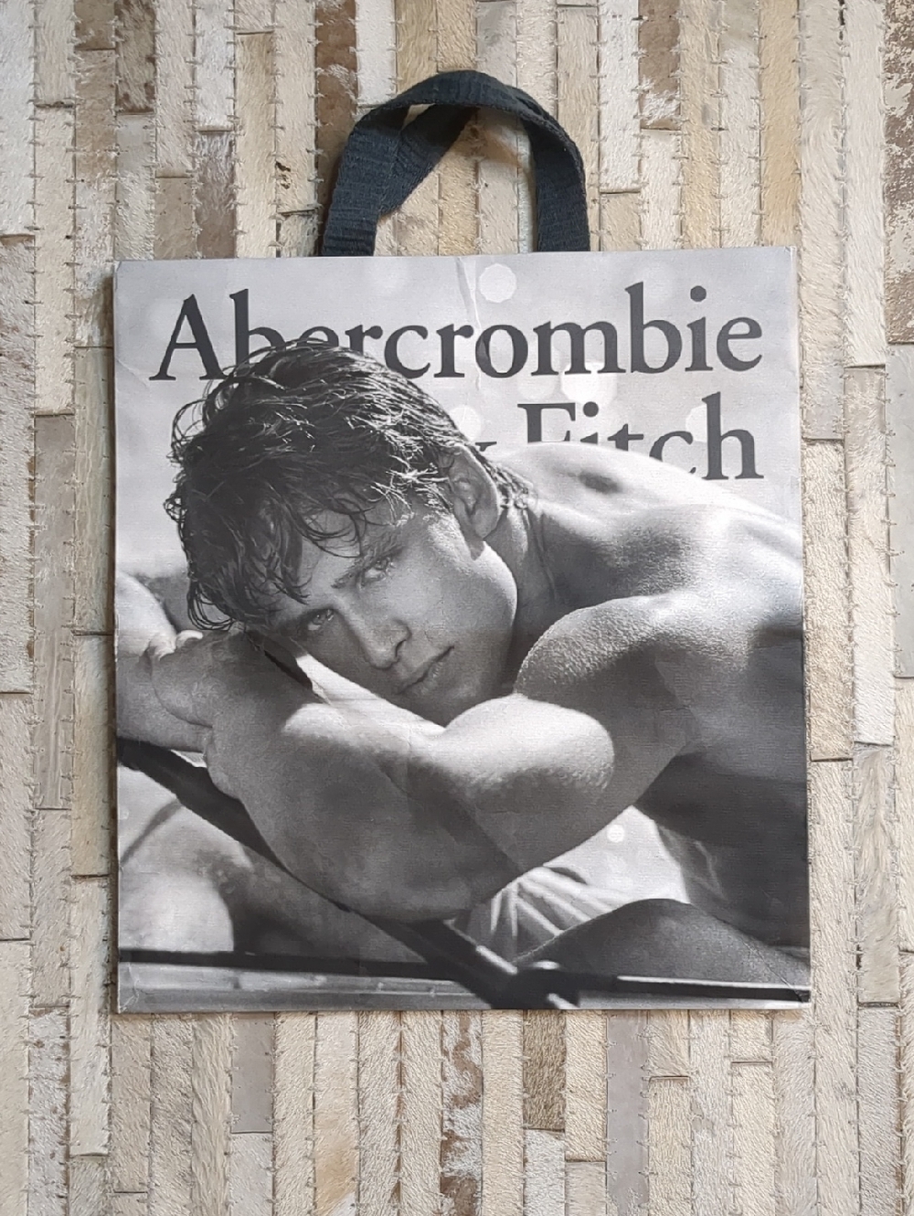 Abercrombie & Fitch Vintage Paper Shopping Bag Y2K Bruce Weber Model